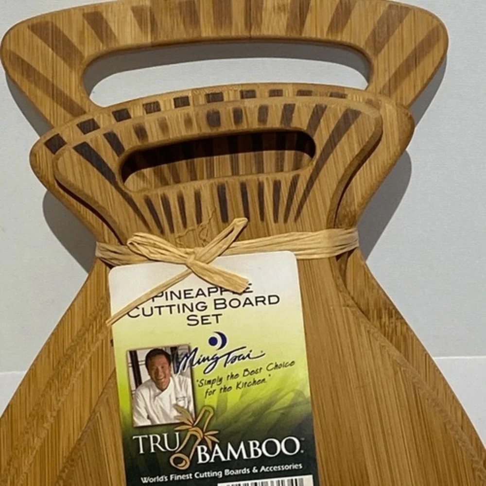 True Bamboo‎ Brown Pineapple Cutting Board Set 13
